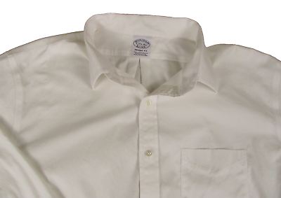 #ad Brooks Brothers Shirt Mens White 17.5 36 Regent Supima Cotton Non Iron Business $26.50