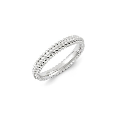 #ad Sterling Silver Stackable Expressions Rhodium Ring $27.86
