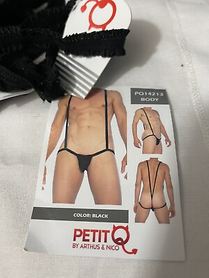 #ad Petit Q Noovelty Sexy Jock Singlet Frilly Gay Mens Fun Time Naughty Sz XL Thong $29.99