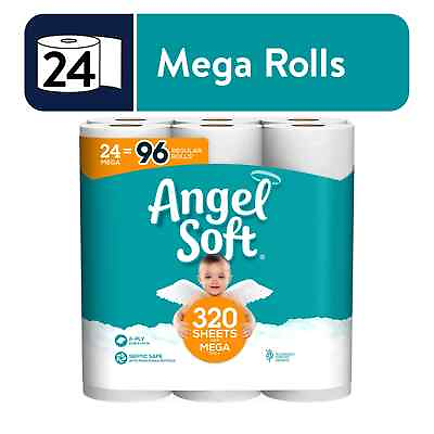 Angel Soft Toilet Paper 24 Mega Rolls $15.20