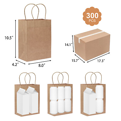 #ad #ad 8X4.25*10.5 Inch kraft Paper Gift Bags with Handles Bulk Shopping $14.99