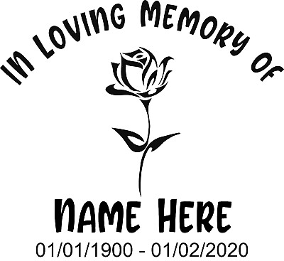 #ad In Loving Memory Of FLOWER ROSE Decal Window Sticker Custom sticker $7.00