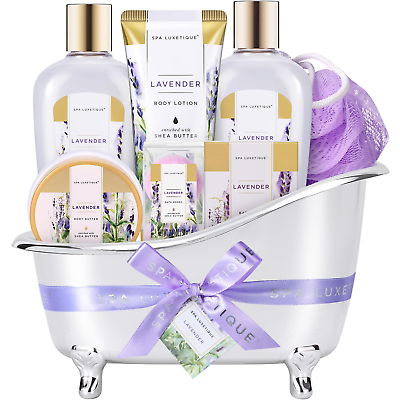 #ad Birthday Gifts for Women 8Pcs Lavender Bath Spa Gift Basket Mothers Day Gifts $41.99