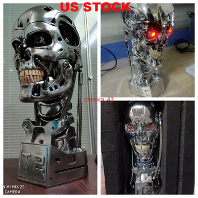 #ad US STOCK Terminator T800 1 1 Bust Statue T2 Head Sculpture Resin Model Collect $180.94