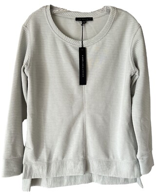 #ad Jane amp; Delancey Women#x27;s Sweatshirt Long Sleeve Striped Size S M L XL Light Green $16.99