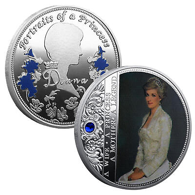#ad British Diana Princess Rose Diamond Last Rose Commemorative Coin Collectible $7.82