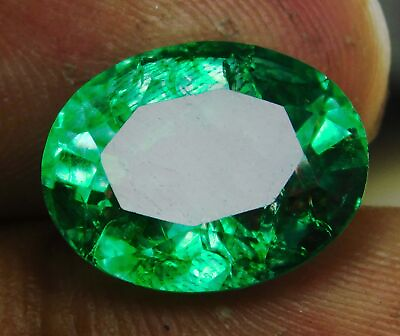 #ad 9 Ct Natural Rare Oval Cut Colombian Green Emerald Certified Loose Gemstone $12.89