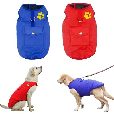 #ad Dog Clothes Cotton Vest Jacket Winter Warm Waterproof Jacket Coat for Pet Puppy $8.09