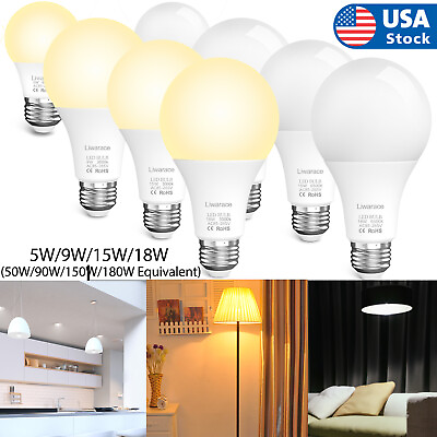 #ad E27 E26 LED Light Bulbs 50 90 150 180 Watt Equivalent Saving Energy Lamp Bulb US $9.55