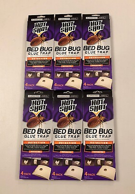 #ad 24 Count HOT SHOT 6 Packs Early Bed Bug Infestation Detector Glue Trap $22.99