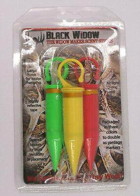 #ad NEW Black Widow 3 Pack Deer Lures Scent Sticks With Reflective Tape $8.00