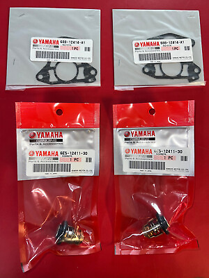 #ad 2X Yamaha OEM Outboard Thermostat 6E5 12411 30 00 amp; Gasket 688 12414 A1 00 Set $68.99