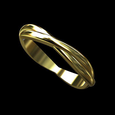 #ad Solid 14K Yellow Gold Double Twisted Infinity Wedding Band 3mm wide $399.00