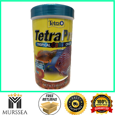#ad TETRA PRO TROPICAL COLOR CRISPS Biotin Fish Food Color Enhacing 2.65OZ 75G $10.95