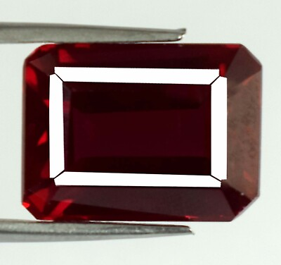 #ad Burma 17.65 Ct Red Ruby Emerald Cut Gemstone Natural Certified A16606 Super Sale $37.79