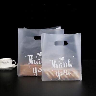 #ad 50Pcs Plastic Thank You Gift Christmas Favor Candy Cake Wrapping Bags Shopping $14.99