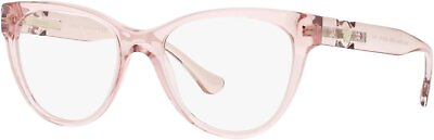 #ad VERSACE VE3304 5339 53mm Transparent Pink CatEye Eyeglasses $99.99