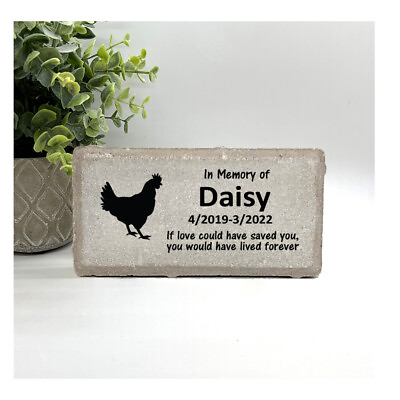 #ad Chicken Memorial Stone Pet Loss Gift Stone Choice Personalized for Free $98.00