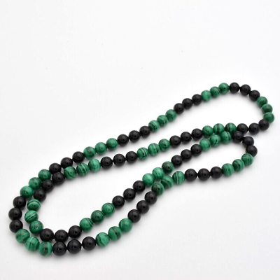 #ad Black amp; Green Beaded Necklace Beads Fashion 30 Inches Beautiful T128 $12.59