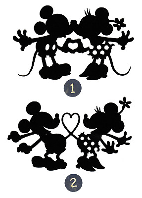 #ad Mickey amp; Minnie in Love Silhouette Die Cuts Multi Sizes Any Color Scrapbook $1.99
