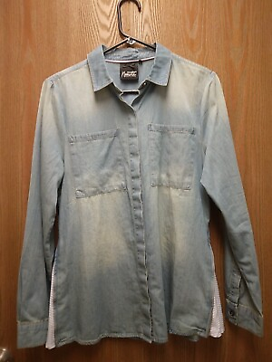 #ad Nanette Lepore Blue Jean Shirt Size Medium EXCELLENT CONDITION 100% Cotton $25.00