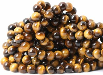 #ad Yellow Tiger Eye Loose Beads Natural Energy Stone Healing Power Jewelry Making $9.99