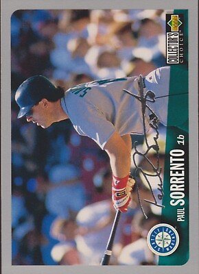 #ad 1996 Collector#x27;s Choice Silver Signature Paul Sorrento 727 Seattle Mariners Card $1.95