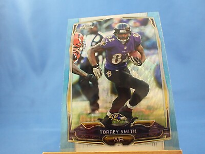 #ad Torrey Smith Topps Chrome 2014 Blue Wave Refractor $2.39