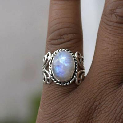 #ad Moonstone Gemstone 925 Sterling Silver Ring Mother#x27;s Day Jewelry BM 134 $17.63