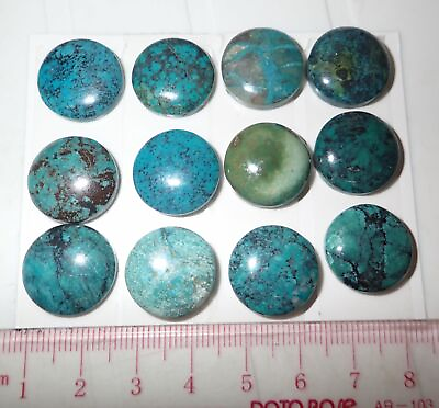 #ad Turquoise Stone Round 17x17 mm Flat Cabochon 133 Carat 12 pieces 26.6 gram $33.00