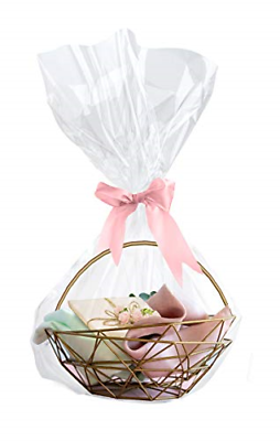 #ad Clear Cellophane Gift Bags for Wrapping Baskets 20 Pack 24” x 30” Cellophane Bag $15.68
