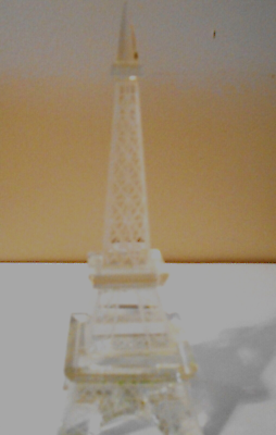 #ad VINTAGE CUT ETCHED GLASS EIFFEL TOWER 6 INCHES TALL $22.50