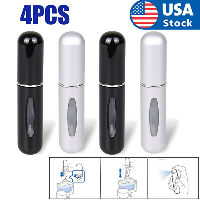 #ad 4PCS Portable Travel Perfume bottle Atomizer spray disinfection Refillable US## $7.89