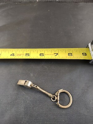 #ad Vintage Mini Whistle WORKS Keychain Key Chain Key Ring Hangtag *124 G $15.00
