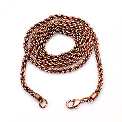 #ad 18202224 PURE Copper Chain With Hook or Lobster ClaspSolid High Finished $5.99