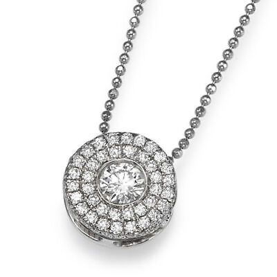 2 CT Classic Pendant Round Cut 18KT White Gold Necklace Chain Moissanite $3377.90