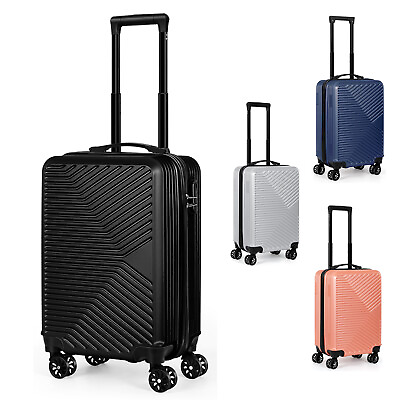 #ad 20quot; Carry on Suitcase Hardshell Lightweight ABS Travel Luggage w Spinner Wheels $30.59