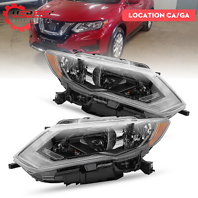#ad For 2017 2018 2019 Nissan Rogue Headlights W LED DRL LeftRight Side Headlamps $116.94