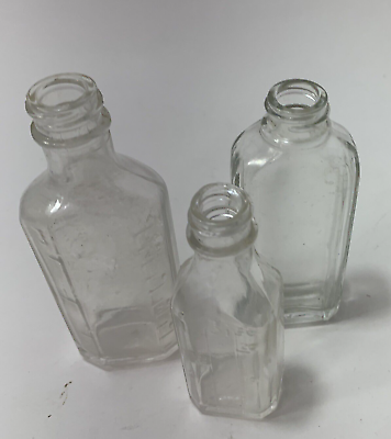 #ad Vintage Glass Medicine 3ii and 3i Bottles Unbranded Medicine Bottles $8.00