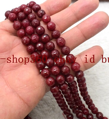 #ad Faceted 6mm 8mm 10mm 12mm Brazli Red Ruby Round Gemstone Loose Beads 15#x27;#x27; AAA $2.99