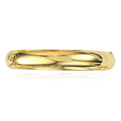#ad 14K Yellow Gold 10mm Bangle Bracelet 7quot; 8quot; $1259.80
