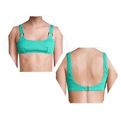 #ad No Boundaries Women Green Nobo Fashion Textured Bralette Swim Top Sz M 7 9 NWT $19.99