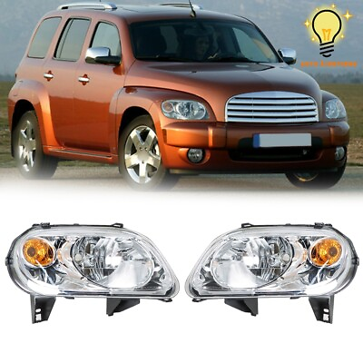#ad For Chevy HHR 2006 2011 Chrome Leftamp;Right Headlights Replacement Pair Headlamps $85.37