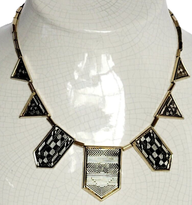#ad House of Harlow 1960 Geo Bib Statement Necklace Gold amp; Silver Tone 18quot; 20quot; $18.00