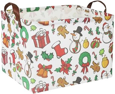 #ad Rectangular Christmas Gift Basket for Families Christmas Basket Holiday Gift ... $22.10