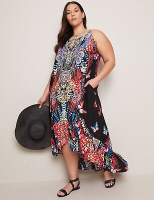 #ad Plus Size Womens Dress Sleeveless Tiered Hem Maxi Dress AUTOGRAPH $11.88