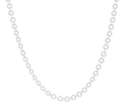 #ad QVC Vicenza Silver Sterling Beaded Diamond Cut Adjustable Link Necklace $155.47