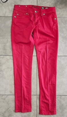 #ad Miss Me Womens embroidered pockets Bling Skinny Jeans Red JP5045S10 Size 30 $30.00