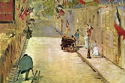 #ad Rue Mosnier with Flags by Edouard Manet Art Print $285.99