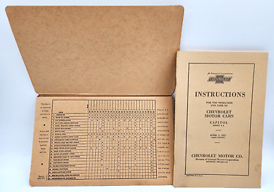 #ad Chevrolet Complete Mileage Maintenance Record Folder with Owner Manual 1927 3rd $29.99